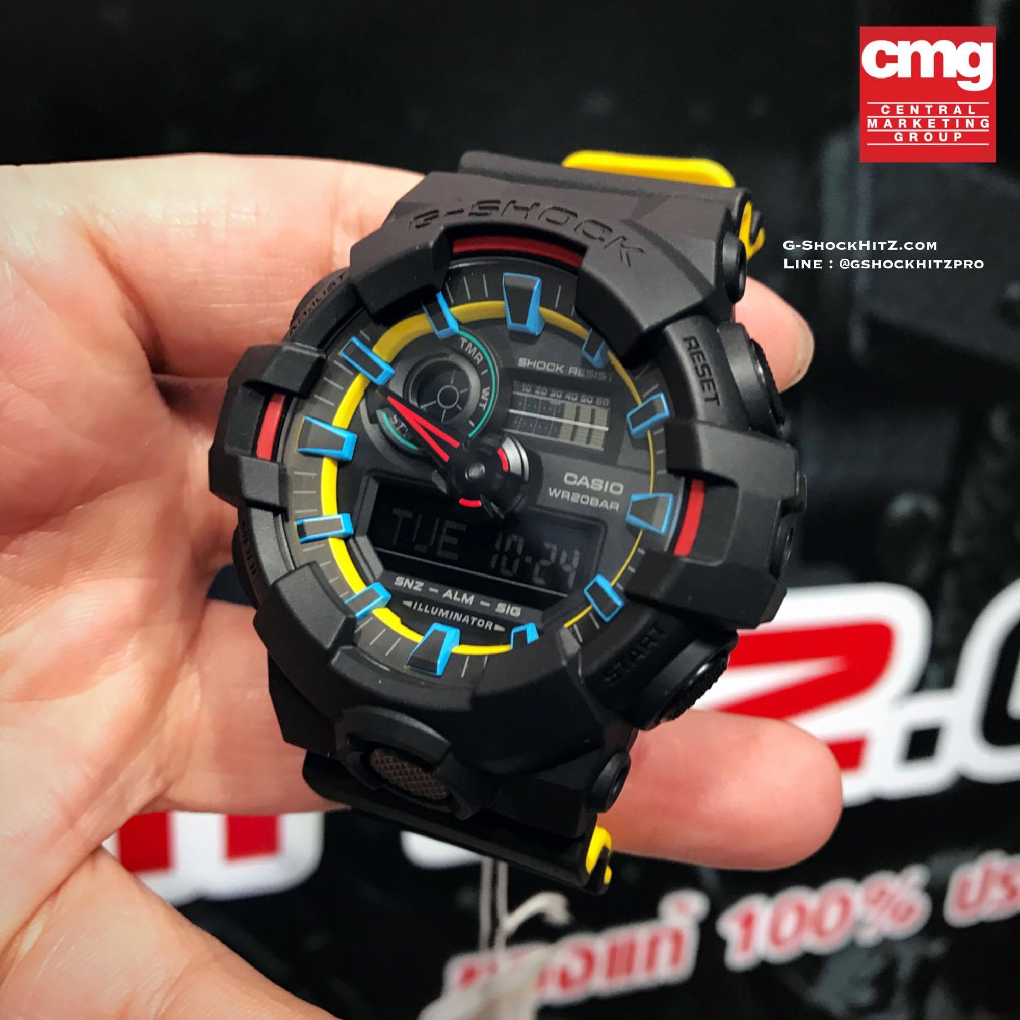 CASIO G-SHOCK นาฬิกาข้อมือ นาฬิกากันน้ำ นาฬิกาของแท้ ประกันศูนย์ CMG 1 ปี รุ่น GA-700SE-1A9 นาฬิกาสีดำ