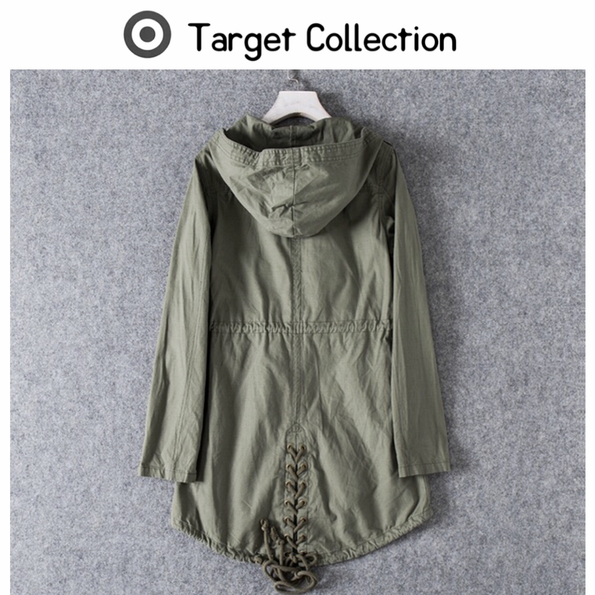 Target collection เสื้อฮู้ดทหาร เสื้อคลุม สีเขียวทหาร หมวกฮู้ด เสื้อปาร์กา เสื้อ นอก แบรนด์ TARGET COLLECTION เท่ห์มากคะ Size S/M/L/XL สำเนา เขียว
