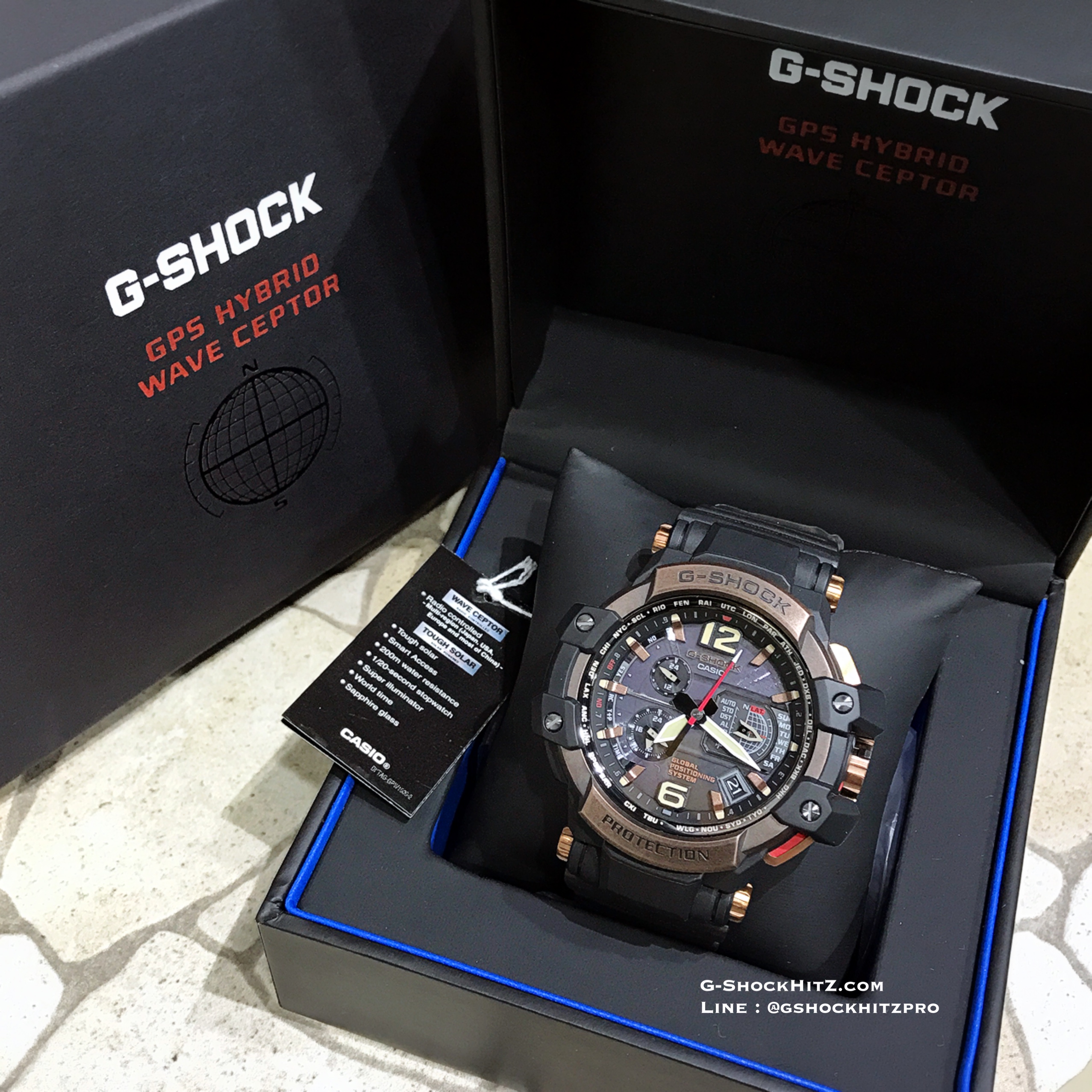 CASIO G-SHOCK นาฬิกาข้อมือ นาฬิกากันน้ำ นาฬิกาของแท้ ประกันศูนย์ CMG 1 ปี รุ่น GPW-1000RG-1A นาฬิกาสีดำ