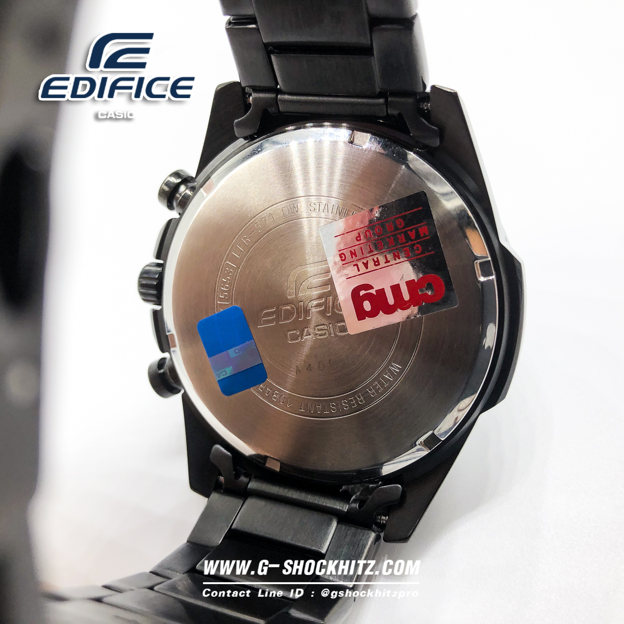 CASIO นาฬิกาคาสิโอ นาฬิกาข้อมือ นาฬิกากันน้ำ นาฬิกาของแท้ ประกันศูนย์ CMG 1 ปี รุ่น EFR-571DC-2A นาฬิกาสีดำ