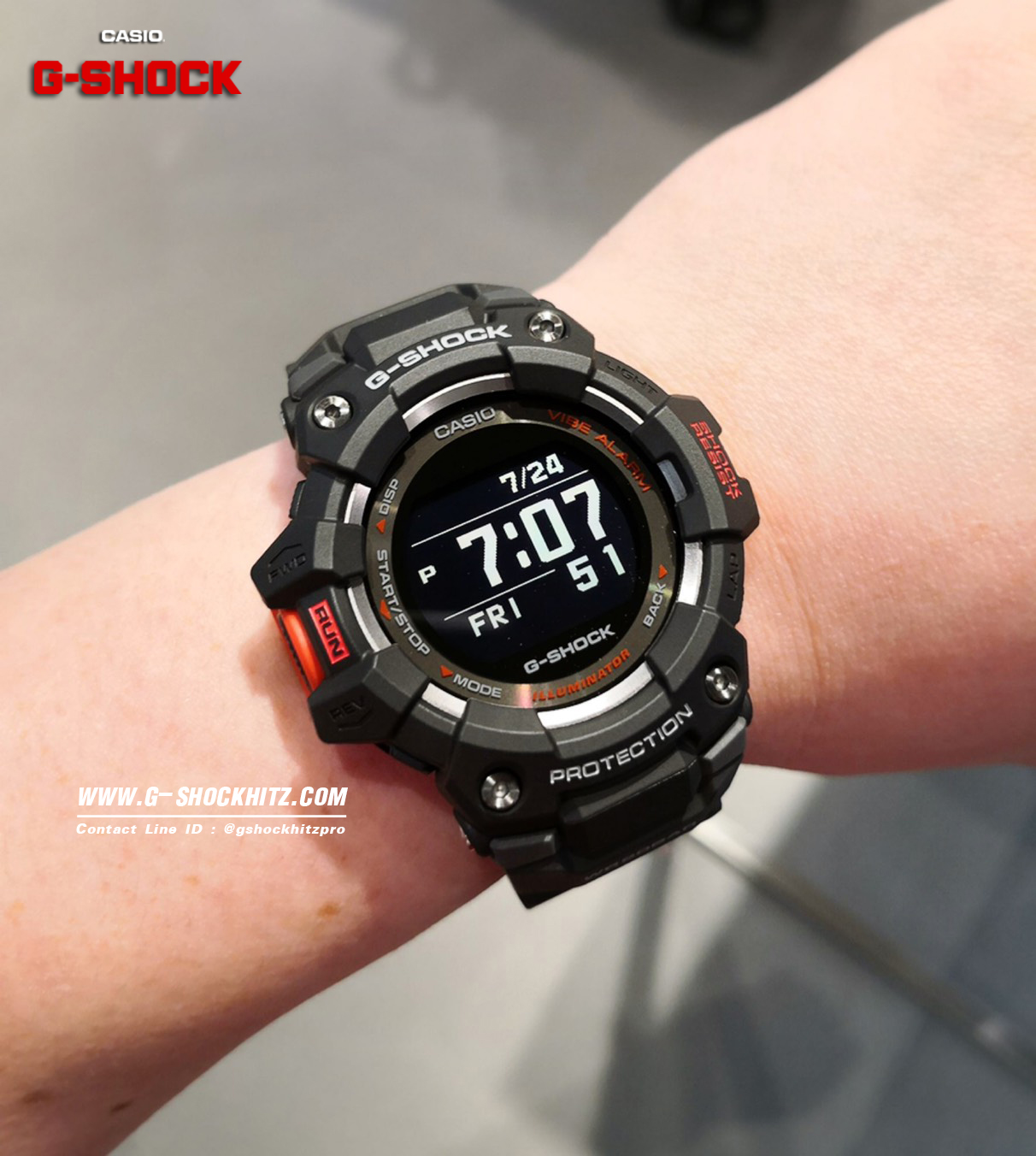CASIO MID YEAR SALE G-SHOCK นาฬิกาข้อมือ นาฬิกากันน้ำ นาฬิกาของแท้ ประกันศูนย์ CMG 1 ปี รุ่น GBD-100-1 นาฬิกาสีดำ