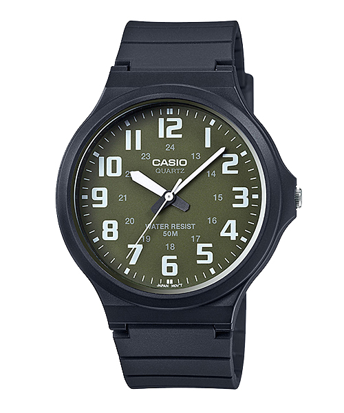 CASIO นาฬิกาคาสิโอ นาฬิกาข้อมือ นาฬิกากันน้ำ นาฬิกาของแท้ ประกันศูนย์ CMG 1 ปี รุ่น MW-240-3B นาฬิกาสีดำ