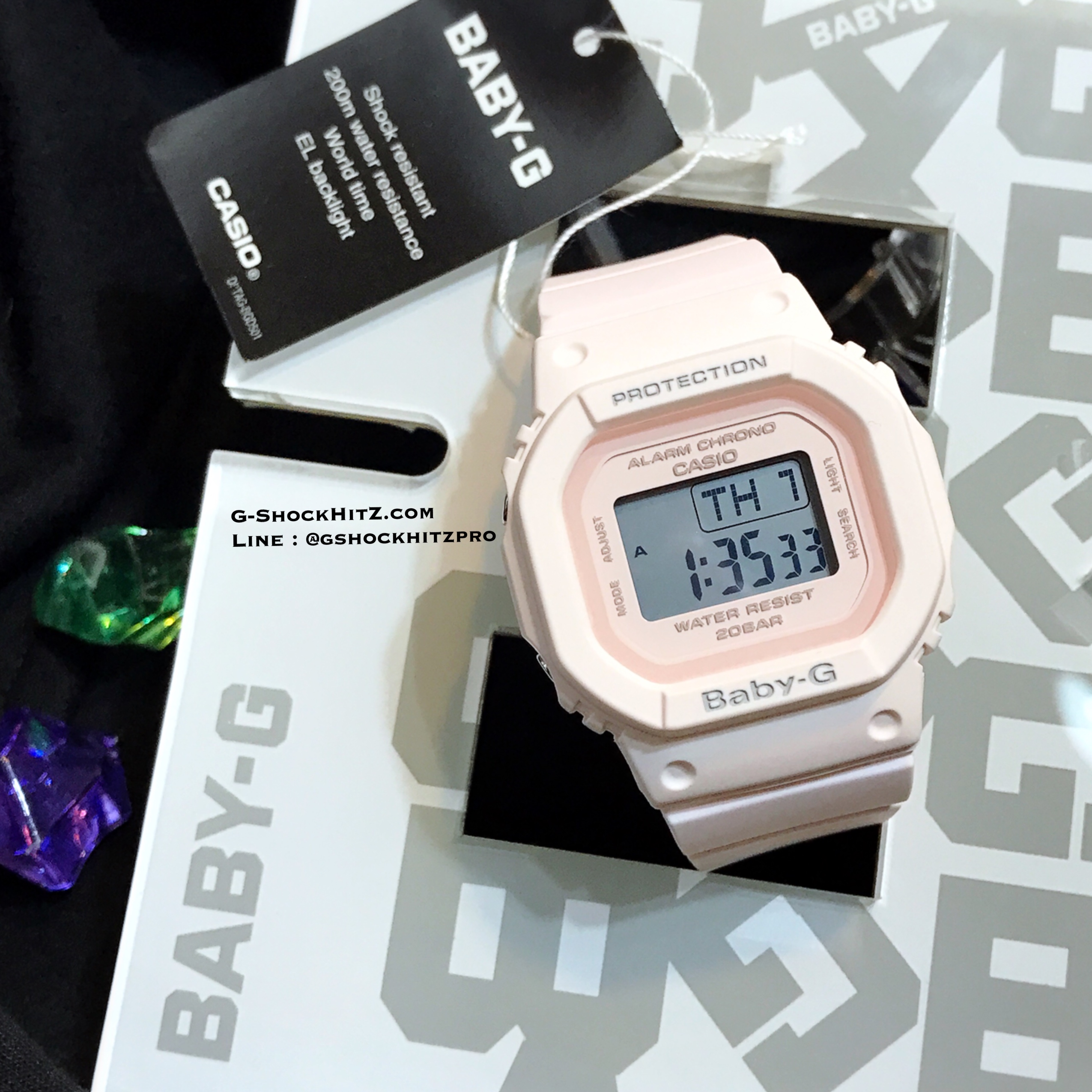 CASIO BABY-G นาฬิกาข้อมือ นาฬิกากันน้ำ นาฬิกาของแท้ ประกันศูนย์ CMG 1 ปี รุ่น BGD-560-4 นาฬิกาสีชมพู