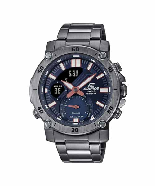 CASIO EDIFICE นาฬิกาข้อมือ นาฬิกากันน้ำ นาฬิกาของแท้ ประกันศูนย์ CMG 1 ปี รุ่น ECB-20DC-1A นาฬิกาสีดำ