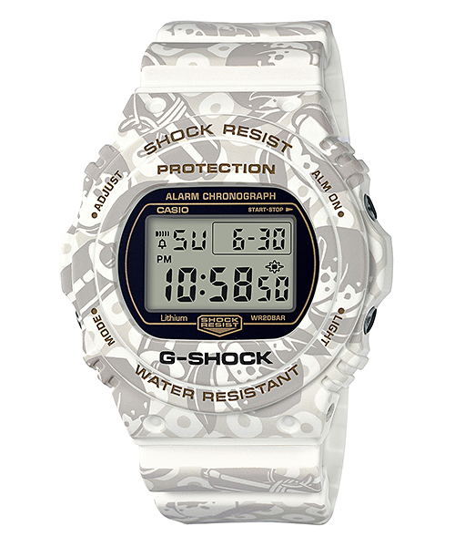 CASIO G-SHOCK นาฬิกาข้อมือ นาฬิกากันน้ำ นาฬิกาของแท้ ประกันศูนย์ CMG 1 ปี รุ่น DW-5700SLG-7D นาฬิกาสีขาว
