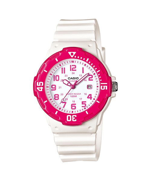 CASIO นาฬิกาคาสิโอ นาฬิกาข้อมือ นาฬิกากันน้ำ นาฬิกาของแท้ ประกันศูนย์ CMG 1 ปี รุ่น LRW-200H-4B นาฬิกาสีชมพู