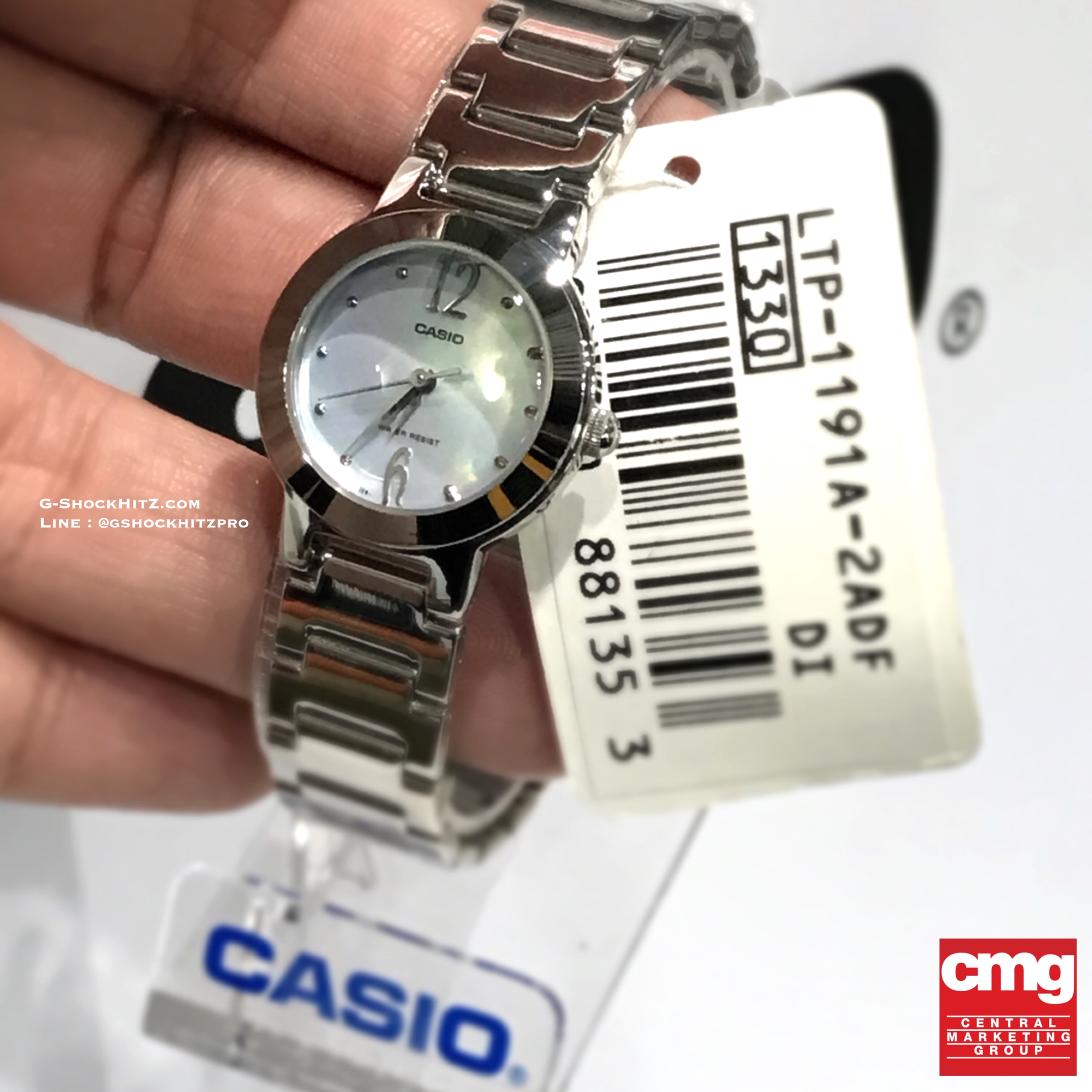 CASIO นาฬิกาคาสิโอ นาฬิกาข้อมือ นาฬิกากันน้ำ นาฬิกาของแท้ ประกันศูนย์ CMG 1 ปี รุ่น LTP-1191A-2A นาฬิกาสีเงิน