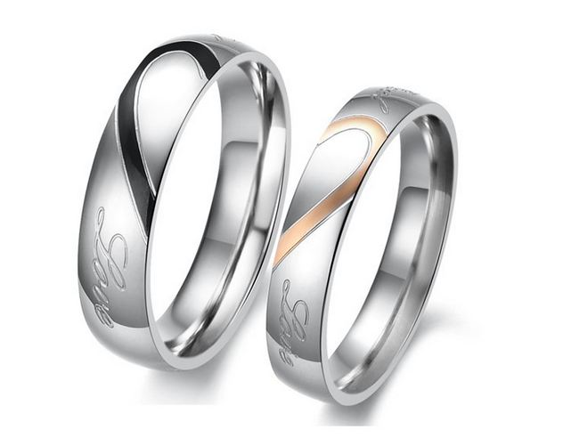 แหวนคู่ ดีไซน์หรู แหวนหมั้น แหวนเงิน stainless แท้ ไม่ลอกไม่ดำ แกะ ลายหัวใจ อักษร Love แหวนแต่งงาน แหวนผู้ชาย ผู้หญิง สวยหรู 245260