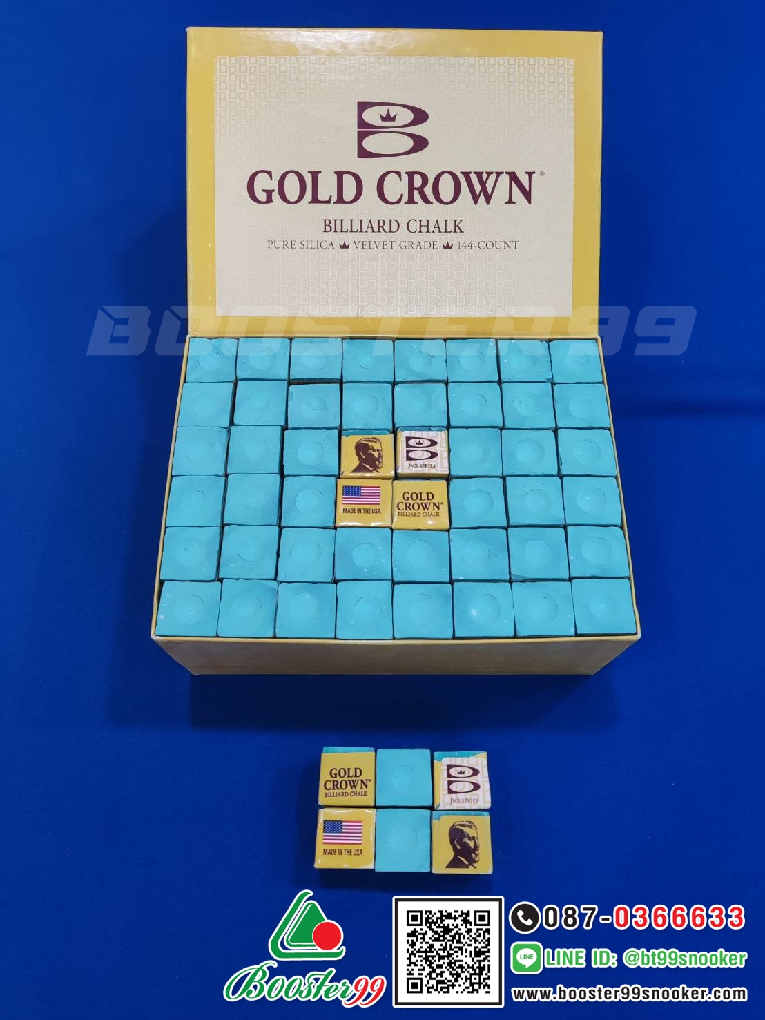 ชอล์ก ฝนหัวคิว รุ่น Gold crown จากค่าย Brunswick (บรันสวิก) นำเข้าจาก USA (ราคาต่อ 1ก้อน) จำหน่าย ของแท้เท่านั้น