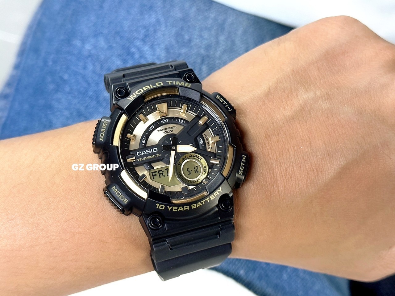 CASIO MID YEAR SALE นาฬิกาคาสิโอ พร้อมส่ง นาฬิกาข้อมือ นาฬิกากันน้ำ นาฬิกาของแท้ BTS ประกันศูนย์ CMG 1 ปี รุ่น AEQ-110BW-9A นาฬิกาสีดำ