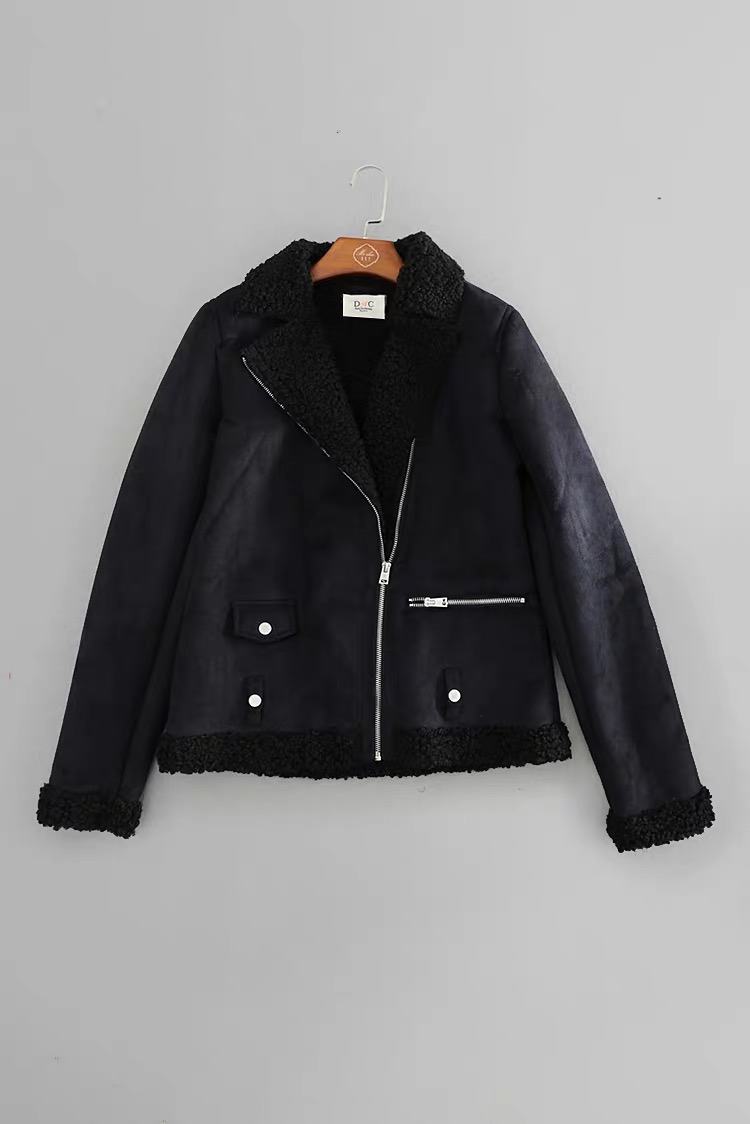 เสื้อโค้ท กันหนาว Pea coat หนังกลับ สีดำ REVIEW ดำ