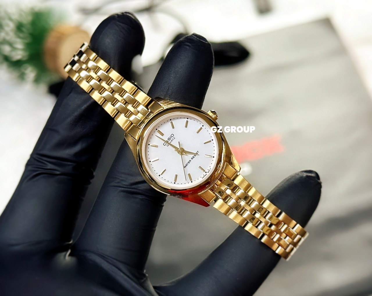 CASIO MID YEAR SALE นาฬิกาคาสิโอ พร้อมส่ง นาฬิกาข้อมือ นาฬิกากันน้ำ นาฬิกาของแท้ BTS ประกันศูนย์ CMG 1 ปี รุ่น LTP-1129N-7A นาฬิกาสีทอง