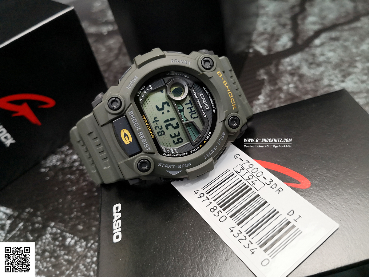 CASIO G-SHOCK นาฬิกาข้อมือ นาฬิกากันน้ำ นาฬิกาของแท้ ประกันศูนย์ CMG 1 ปี รุ่น G-7900-3 นาฬิกาสีเขียว