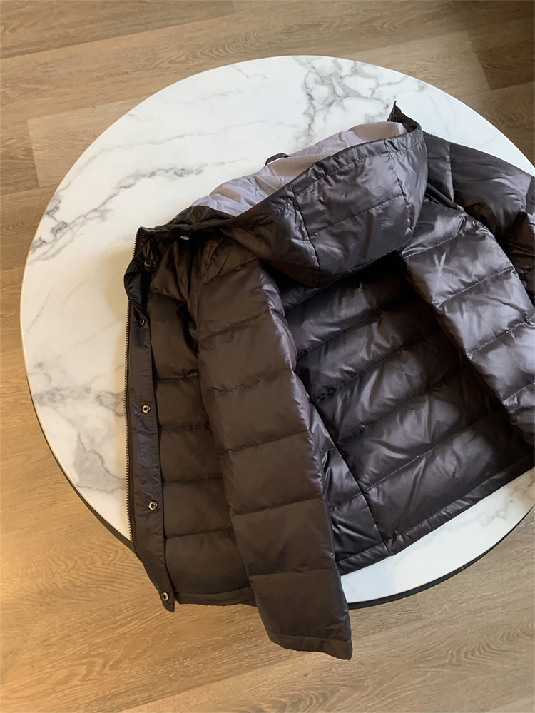 Stradivarius เสื้อขนเป็ด ฮู้ดชนเป็ด ผู้ชาย DOWN JACKET PADDED PUFFER สีน้ำตาลเมล็ดกาแฟ แบรนด์ GATHER JEWELS. Down80% น้ำตาล