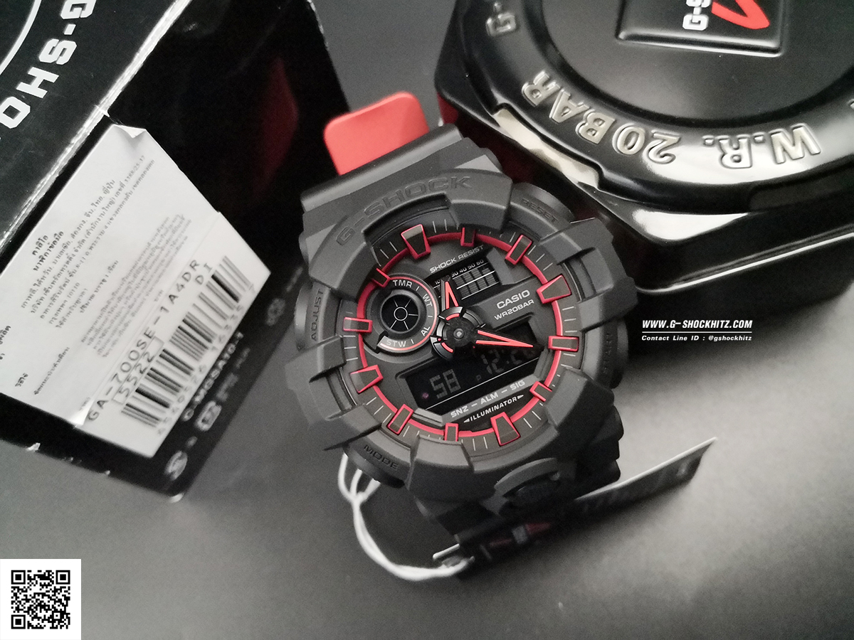 CASIO G-SHOCK นาฬิกาข้อมือ นาฬิกากันน้ำ นาฬิกาของแท้ ประกันศูนย์ CMG 1 ปี รุ่น GA-700SE-1A4 นาฬิกาสีดำ