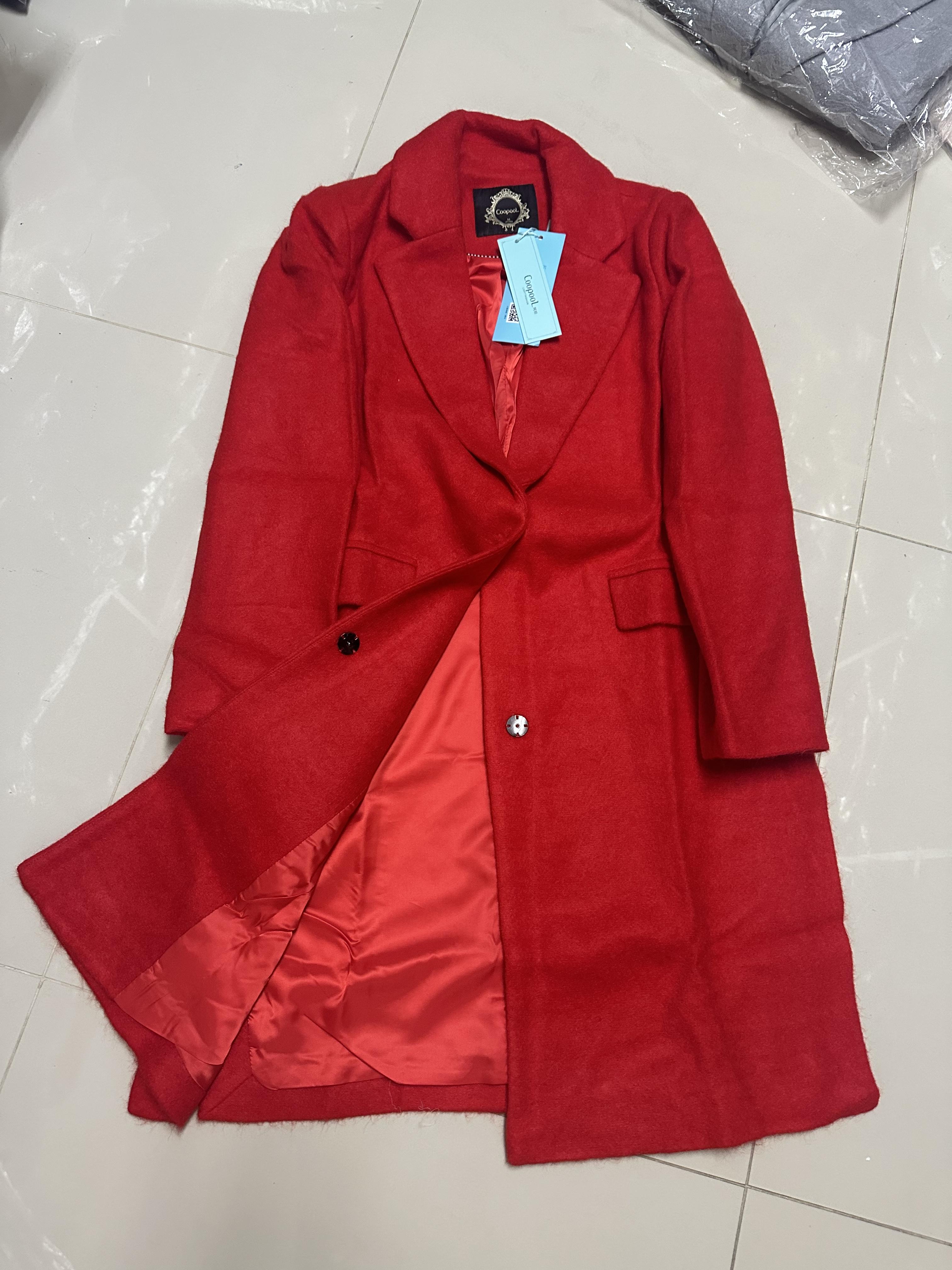 เสื้อโค้ท เสื้อกันหนาว เนื้อผ้าสักหลาดวูล สีเทา แบรนด์ COOPOOL