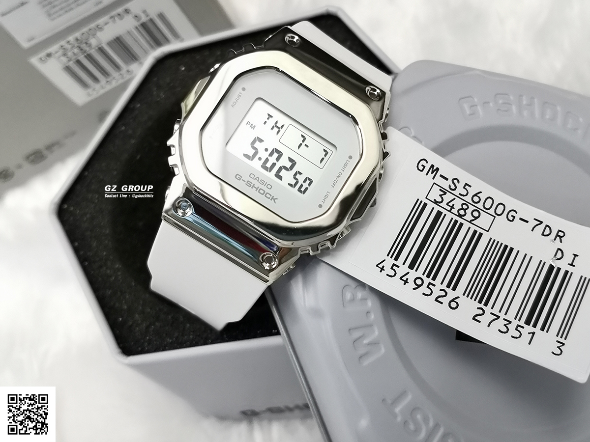 CASIO MID YEAR SALE G-SHOCK พร้อมส่ง นาฬิกาข้อมือ นาฬิกากันน้ำ นาฬิกาของแท้ ประกันศูนย์ CMG 1 ปี รุ่น GM-S5600G-7 นาฬิกาสีเงิน