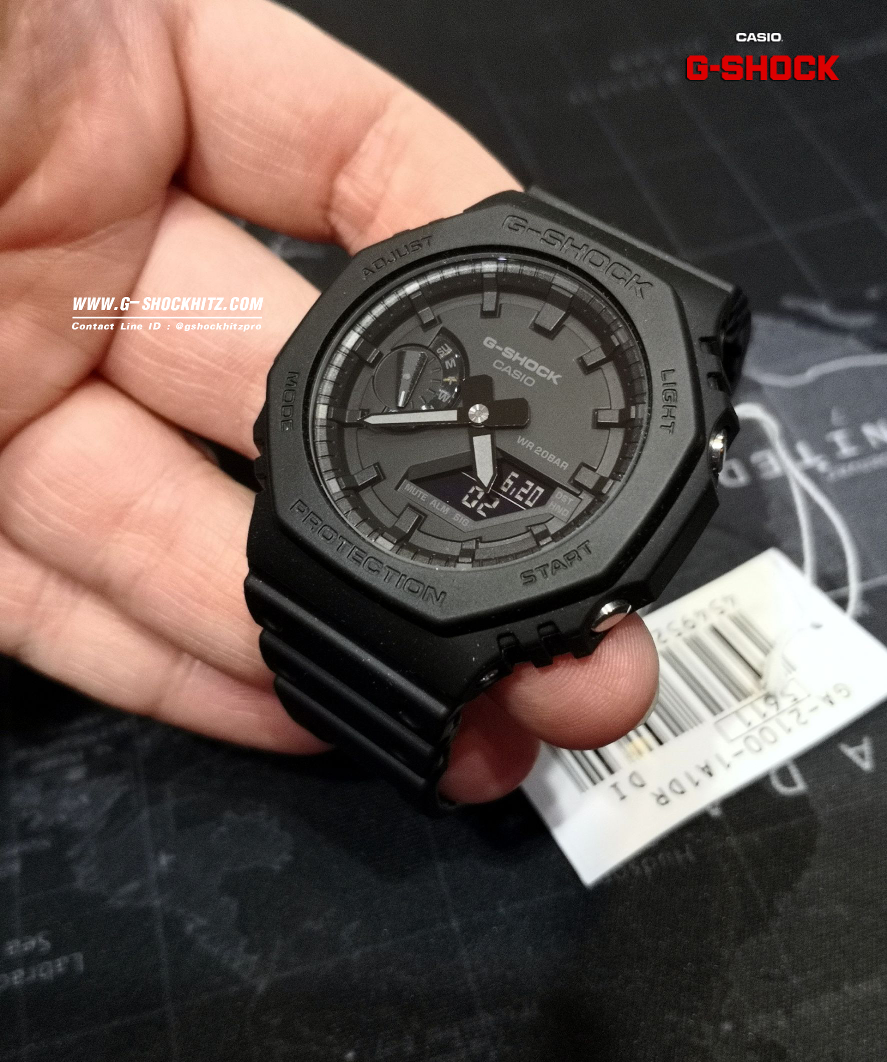 CASIO MID YEAR SALE G-SHOCK พร้อมส่ง นาฬิกาข้อมือ นาฬิกากันน้ำ นาฬิกาของแท้ ประกันศูนย์ CMG 1 ปี รุ่น GA-2100-1A1 นาฬิกาสีดำ