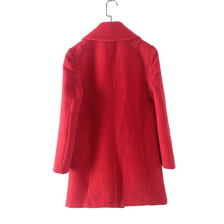 เสื้อโค้ท เสื้อกันหนาว เนื้อผ้าสักหลาดวูล สีแดง แบรนด์LILY