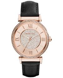 Michael Kors MK2376 38mm Stainless Steel Case Black Calfskin Mineral Women's Watch