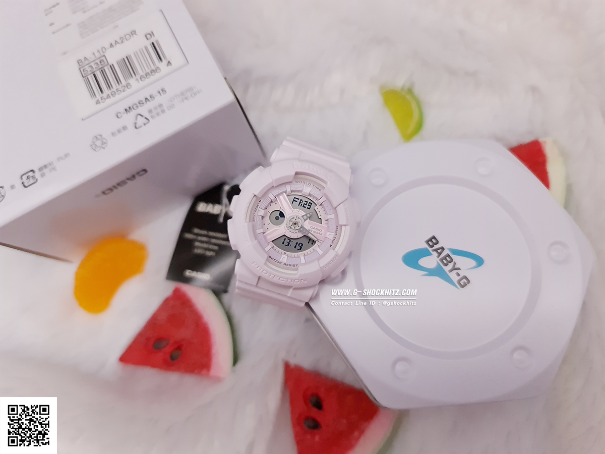 CASIO BABY-G นาฬิกาข้อมือ นาฬิกากันน้ำ นาฬิกาของแท้ ประกันศูนย์ CMG 1 ปี รุ่น BA-110-4A2 นาฬิกาสีชมพู
