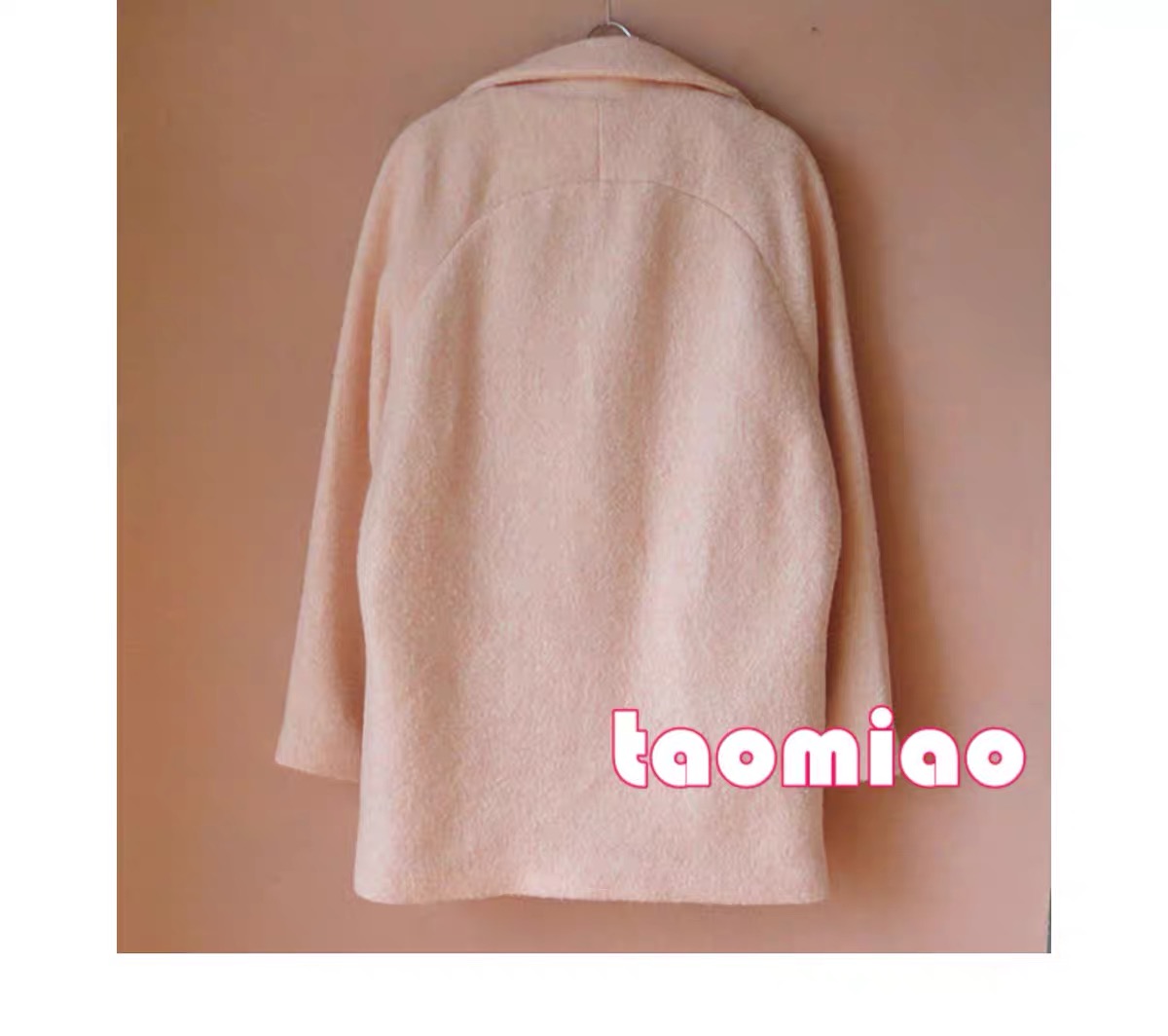 เสื้อโค้ท peacoat เสื้อโค้ทเฟอร์ โค้ทสักหลาดสีชมพูอ่อน แบรนด์ La'babite สำเนา สำเนา สำเนา สำเนา