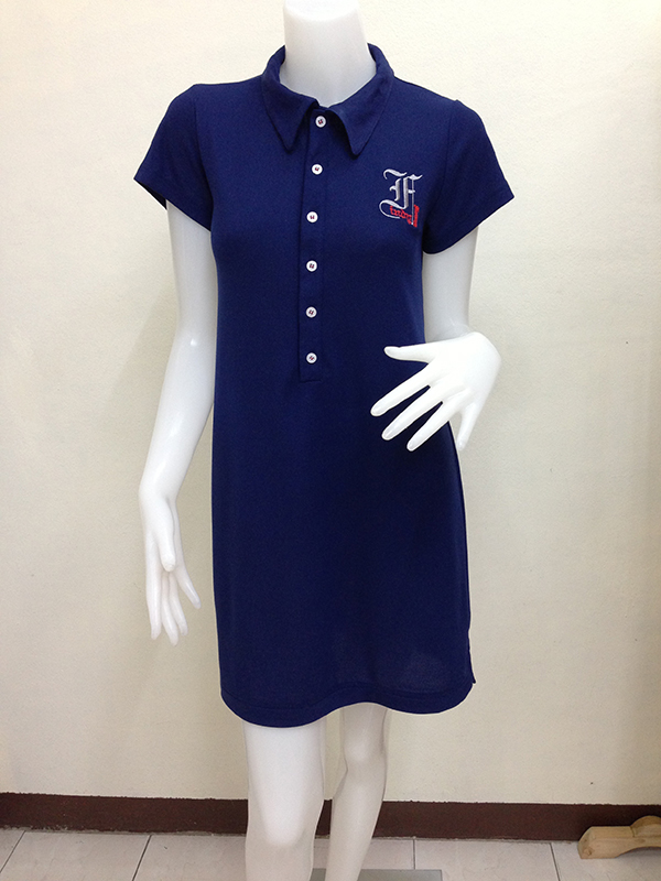 เดรสโปโล ท้อง/ไม่ท้องก็ใส่ได้ สวยคล่องตัวในลุค Sport Mom ผ้าเนื้อดีนิ่ม สีกรมท่า