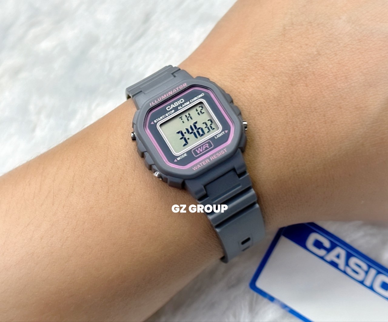 CASIO MID YEAR SALE นาฬิกาคาสิโอ พร้อมส่ง นาฬิกาข้อมือ นาฬิกากันน้ำ นาฬิกาของแท้ BTS ประกันศูนย์ CMG 1 ปี รุ่น LA-20WH-8A นาฬิกาสีเทา