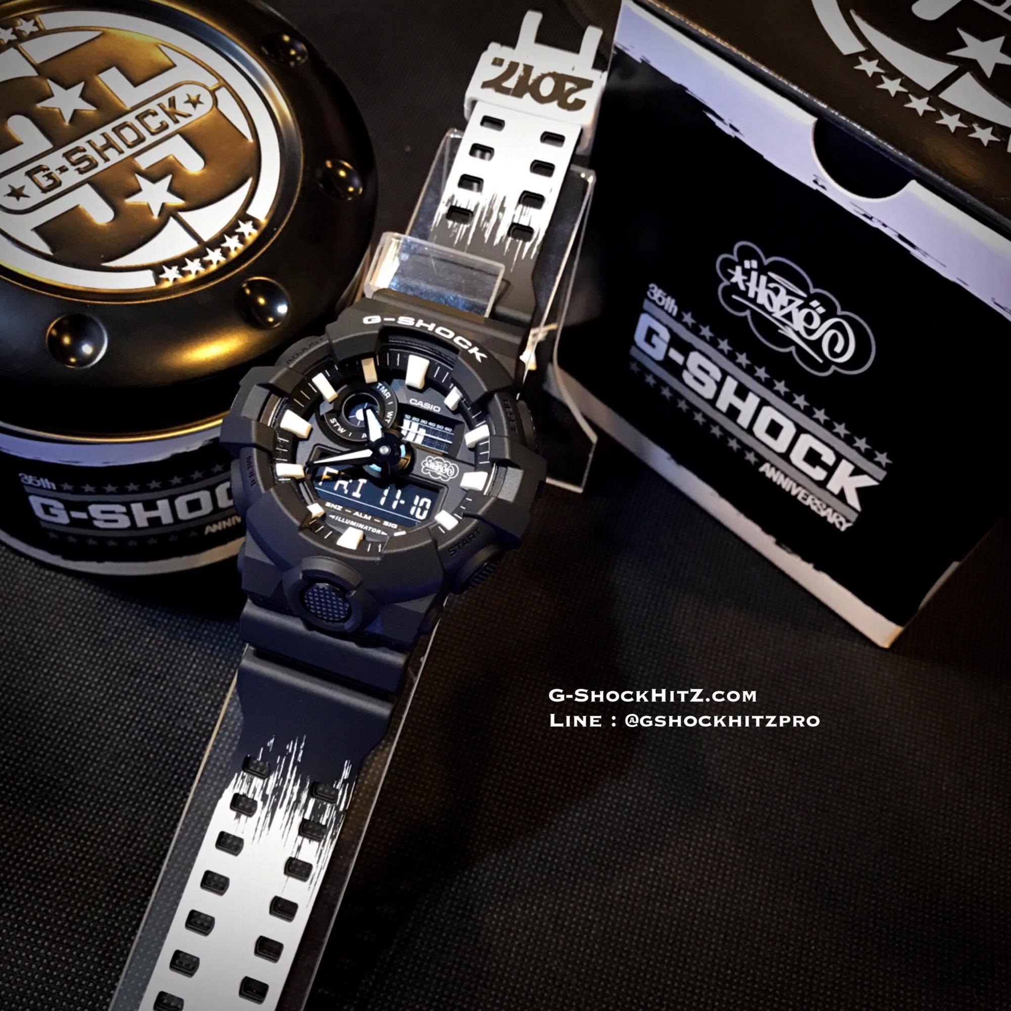 CASIO G-SHOCK นาฬิกาข้อมือ นาฬิกากันน้ำ นาฬิกาของแท้ ประกันศูนย์ CMG 1 ปี รุ่น GA-700EH-1A นาฬิกาสีดำ