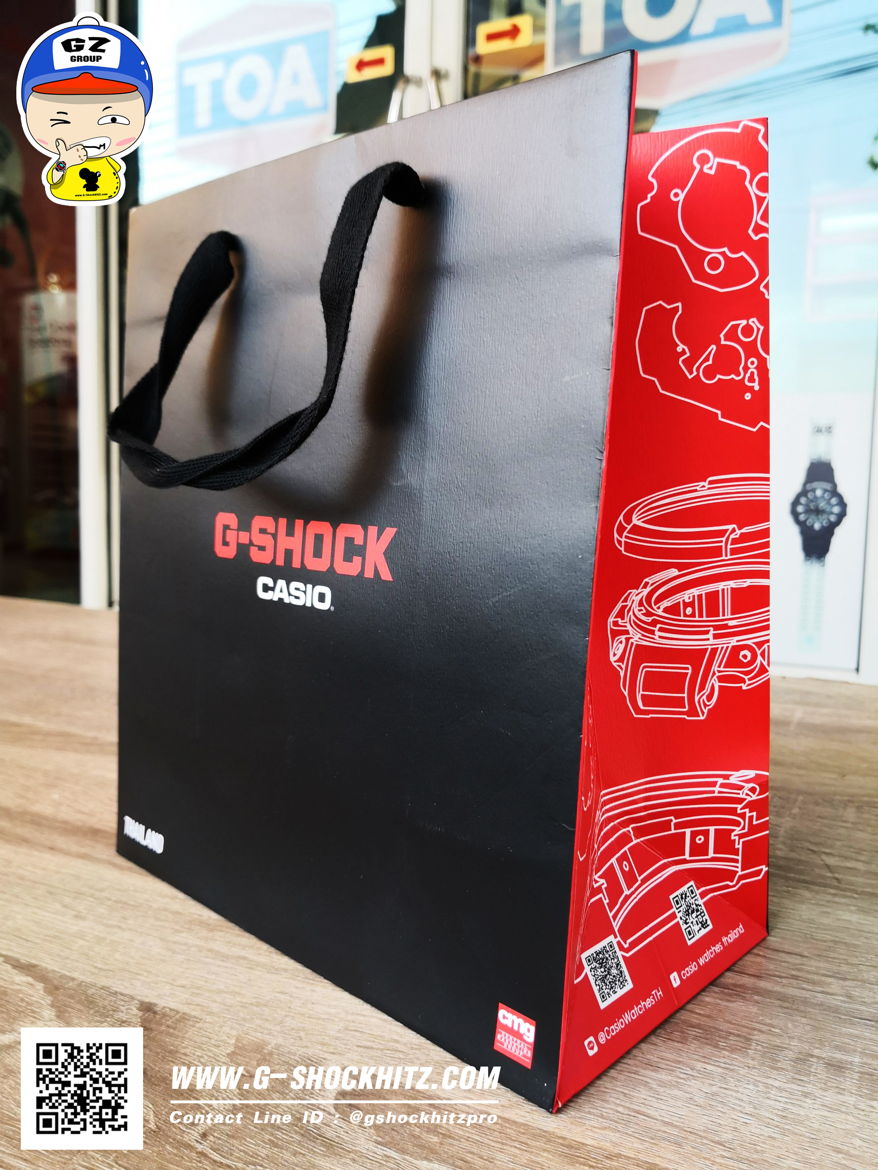 CASIO MID YEAR SALE G-SHOCK พร้อมส่ง นาฬิกาข้อมือ นาฬิกากันน้ำ นาฬิกาของแท้ ประกันศูนย์ CMG 1 ปี รุ่น PAPER BAG ถุงกระดาษสีดำแดง