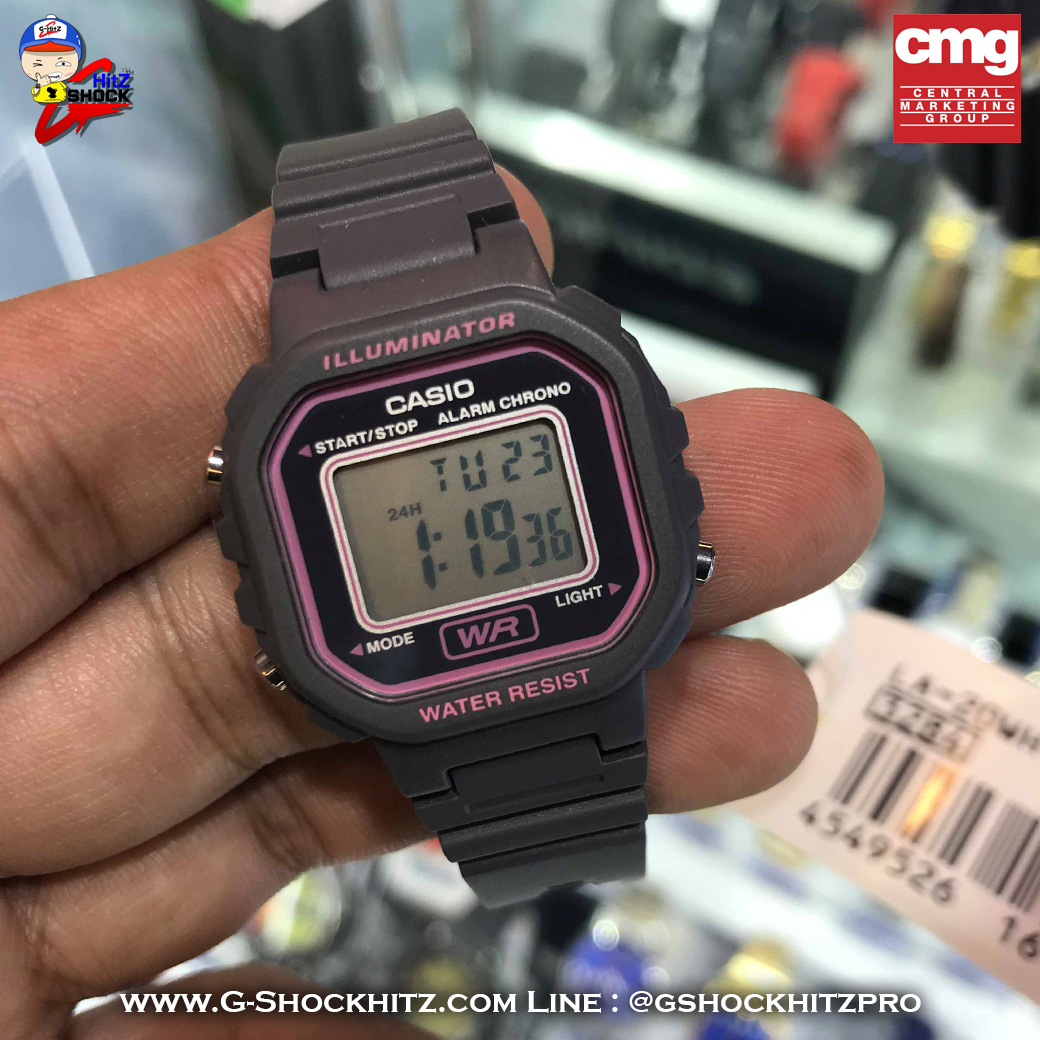 CASIO MID YEAR SALE นาฬิกาคาสิโอ พร้อมส่ง นาฬิกาข้อมือ นาฬิกากันน้ำ นาฬิกาของแท้ BTS ประกันศูนย์ CMG 1 ปี รุ่น LA-20WH-8A นาฬิกาสีเทา