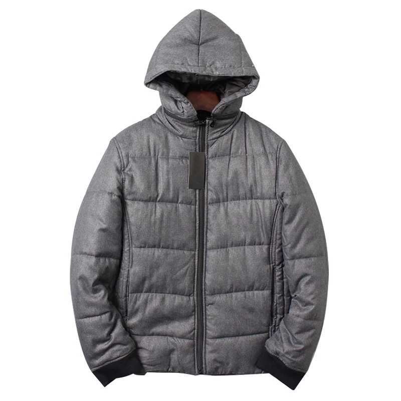 เสื้อกันหนาว ติดฮูท เสื้อบอมเบอร์ บุนวมอุ่น แบรนด์ญี่ปุ่น Lightweight Puffer Jacket สำเนา เทา