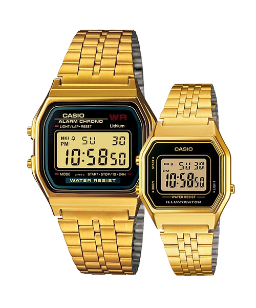 CASIO นาฬิกาคาสิโอ นาฬิกาข้อมือ นาฬิกากันน้ำ นาฬิกาของแท้ ประกันศูนย์ CMG 1 ปี รุ่น A159WGEA-1 / LA680WGA-1 นาฬิกาสีทอง