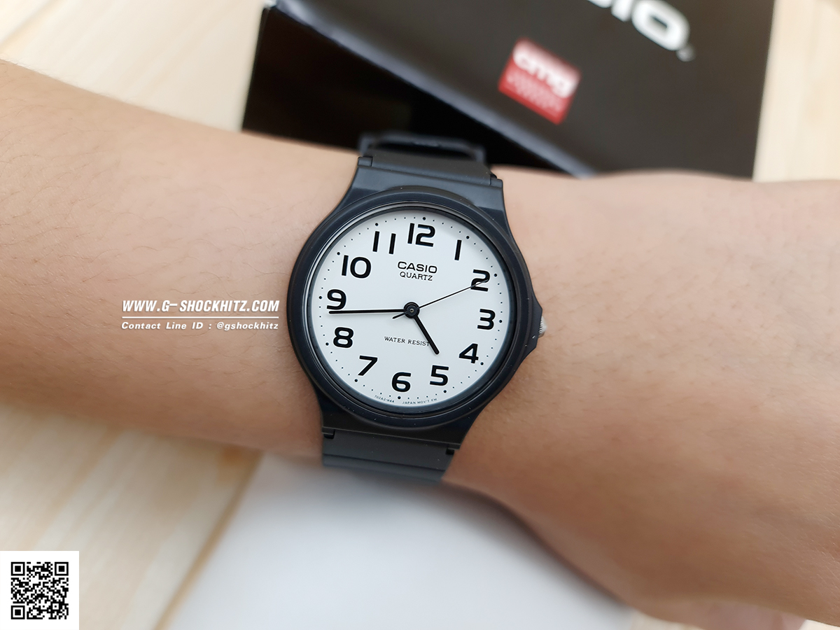 CASIO นาฬิกาคาสิโอ นาฬิกาข้อมือ นาฬิกากันน้ำ นาฬิกาของแท้ ประกันศูนย์ CMG 1 ปี รุ่น MQ-24-7B2 นาฬิกาสีดำ
