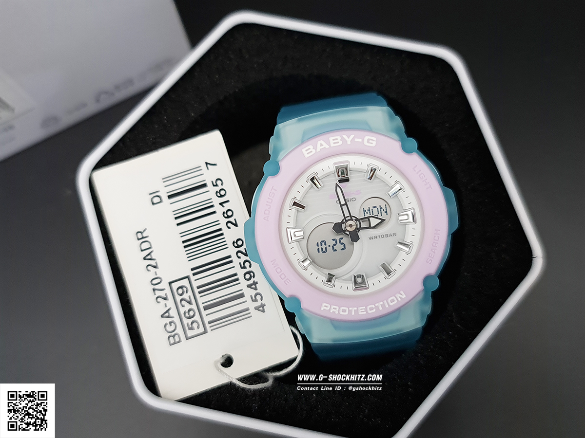 CASIO BABY-G นาฬิกาข้อมือ นาฬิกากันน้ำ นาฬิกาของแท้ ประกันศูนย์ CMG 1 ปี รุ่น BGA-270-2A นาฬิกาสีฟ้า