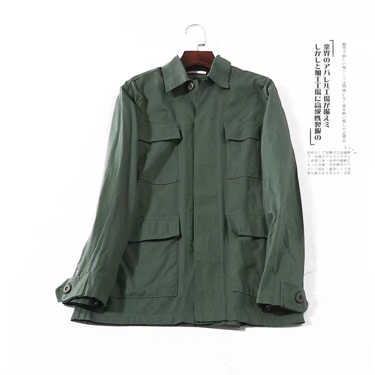 Surplus Co. (Japan) เสื้อเขียวทหาร เสื้อนอกแนวทหาร แบรนด์ Surplus Co.(Japan)แพทเทินสวย เท่ห์มาก คะ Size S/M/L/XL เขียว
