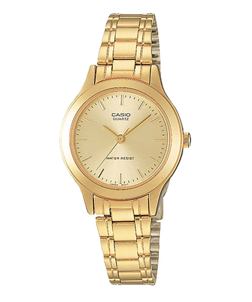 CASIO นาฬิกาคาสิโอ นาฬิกาข้อมือ นาฬิกากันน้ำ นาฬิกาของแท้ ประกันศูนย์ CMG 1 ปี รุ่น LTP-1128N-9A นาฬิกาสีทอง