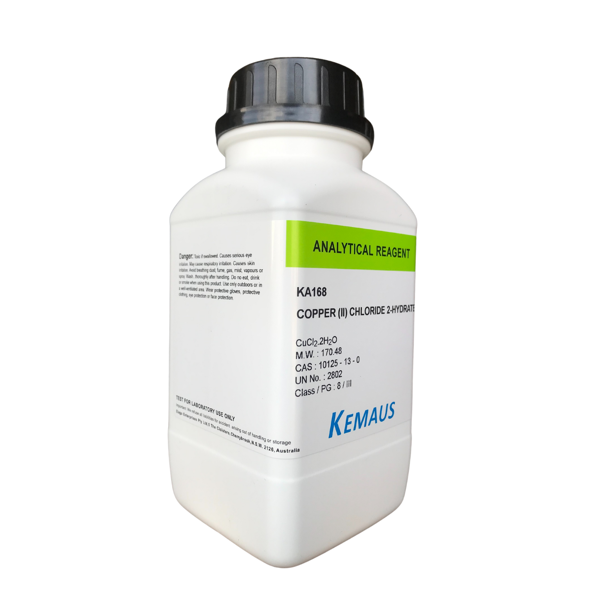 Copper (II) Chloride 2-hydrate (Cupric Chloride), AR 500 g. KemAus™