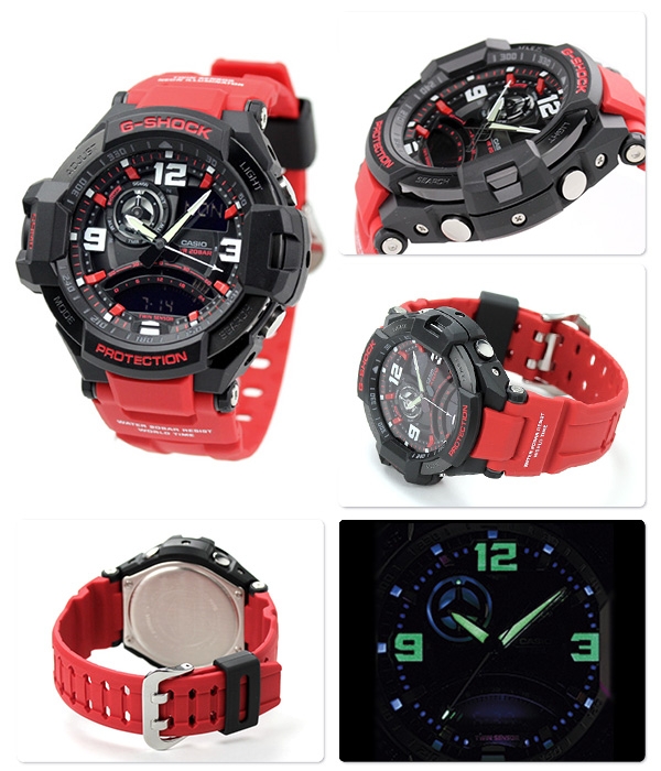 CASIO G-SHOCK นาฬิกาข้อมือ นาฬิกากันน้ำ นาฬิกาของแท้ ประกันศูนย์ CMG 1 ปี รุ่น GA-1000-4B นาฬิกาสีแดง