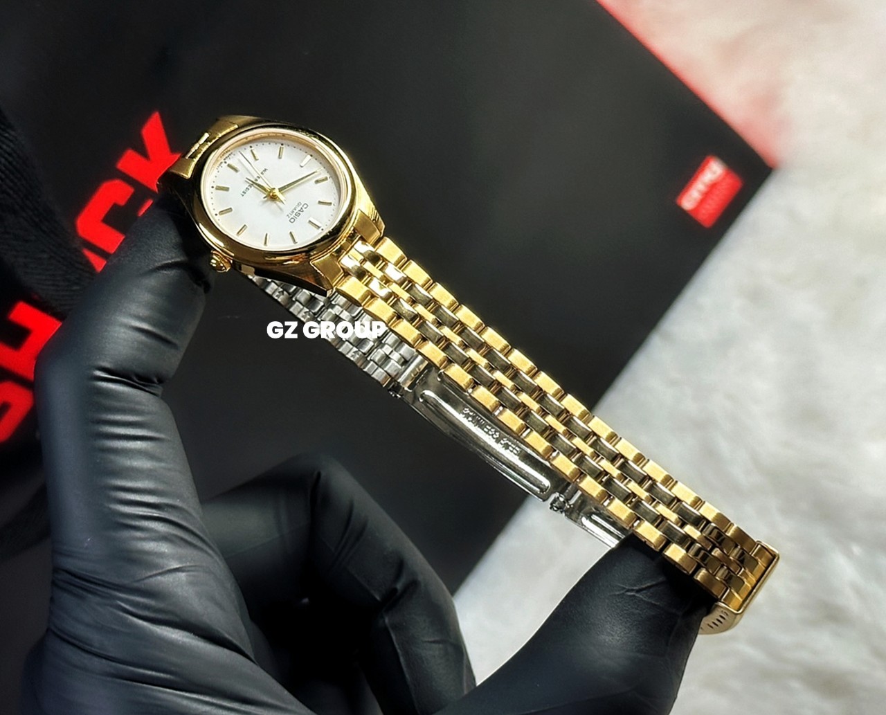 CASIO MID YEAR SALE นาฬิกาคาสิโอ พร้อมส่ง นาฬิกาข้อมือ นาฬิกากันน้ำ นาฬิกาของแท้ BTS ประกันศูนย์ CMG 1 ปี รุ่น LTP-1129N-7A นาฬิกาสีทอง