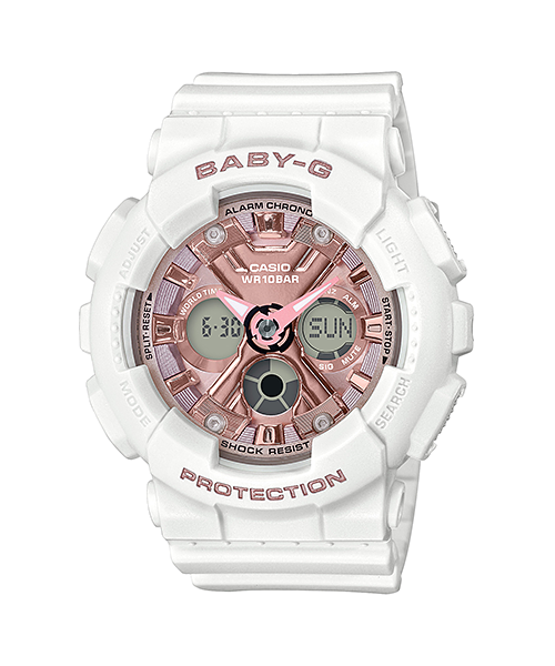 CASIO BABY-G นาฬิกาข้อมือ นาฬิกากันน้ำ นาฬิกาของแท้ ประกันศูนย์ CMG 1 ปี รุ่น BA-130-7A1 นาฬิกาสีขาว