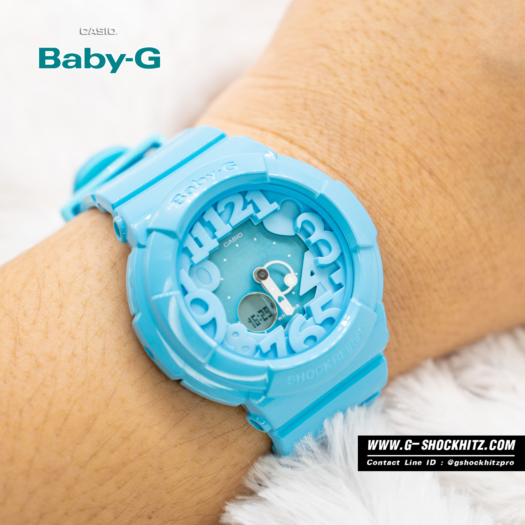 CASIO BABY-G นาฬิกาข้อมือ นาฬิกากันน้ำ นาฬิกาของแท้ ประกันศูนย์ CMG 1 ปี รุ่น BGA-130-2B นาฬิกาสีฟ้า