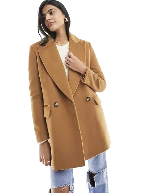 Love tree เสื้อโค้ทกันหนาว เสื้อกันหนาว overcoat โค้ทวูล สีcamel belt coat สีครีมเบจ แบรนด์ RIVER ISLAND Camel