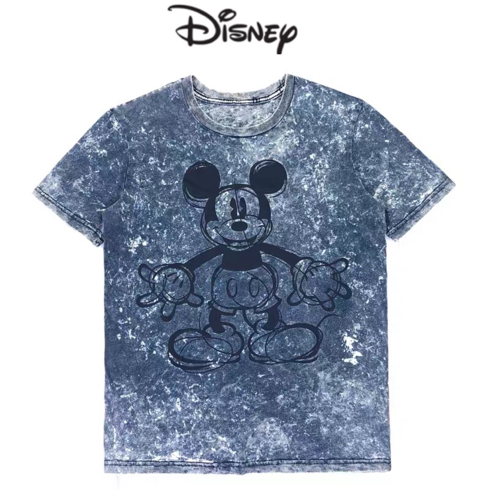 Disney เสื้อมิคกี้ ผ้ามัดย้อม สีฟ้าคราม เนื้อผ้าบาง เหมาะกับหน้าร้อนมากค่ะ ฟ้าคราม