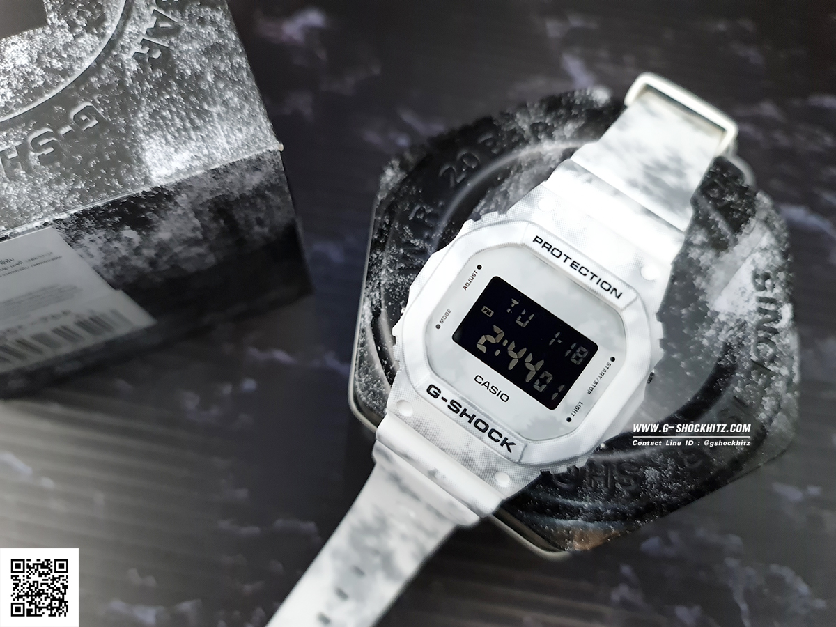 CASIO MID YEAR SALE G-SHOCK นาฬิกาข้อมือ นาฬิกากันน้ำ นาฬิกาของแท้ ประกันศูนย์ CMG 1 ปี รุ่น DW-5600GC-7 นาฬิกาสีขาว