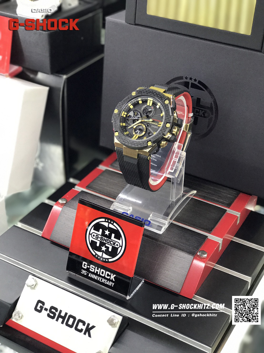 CASIO MID YEAR SALE G-SHOCK พร้อมส่ง นาฬิกาข้อมือ นาฬิกากันน้ำ นาฬิกาของแท้ ประกันศูนย์ CMG 1 ปี รุ่น GST-B100TFB-1A นาฬิกาสีดำ