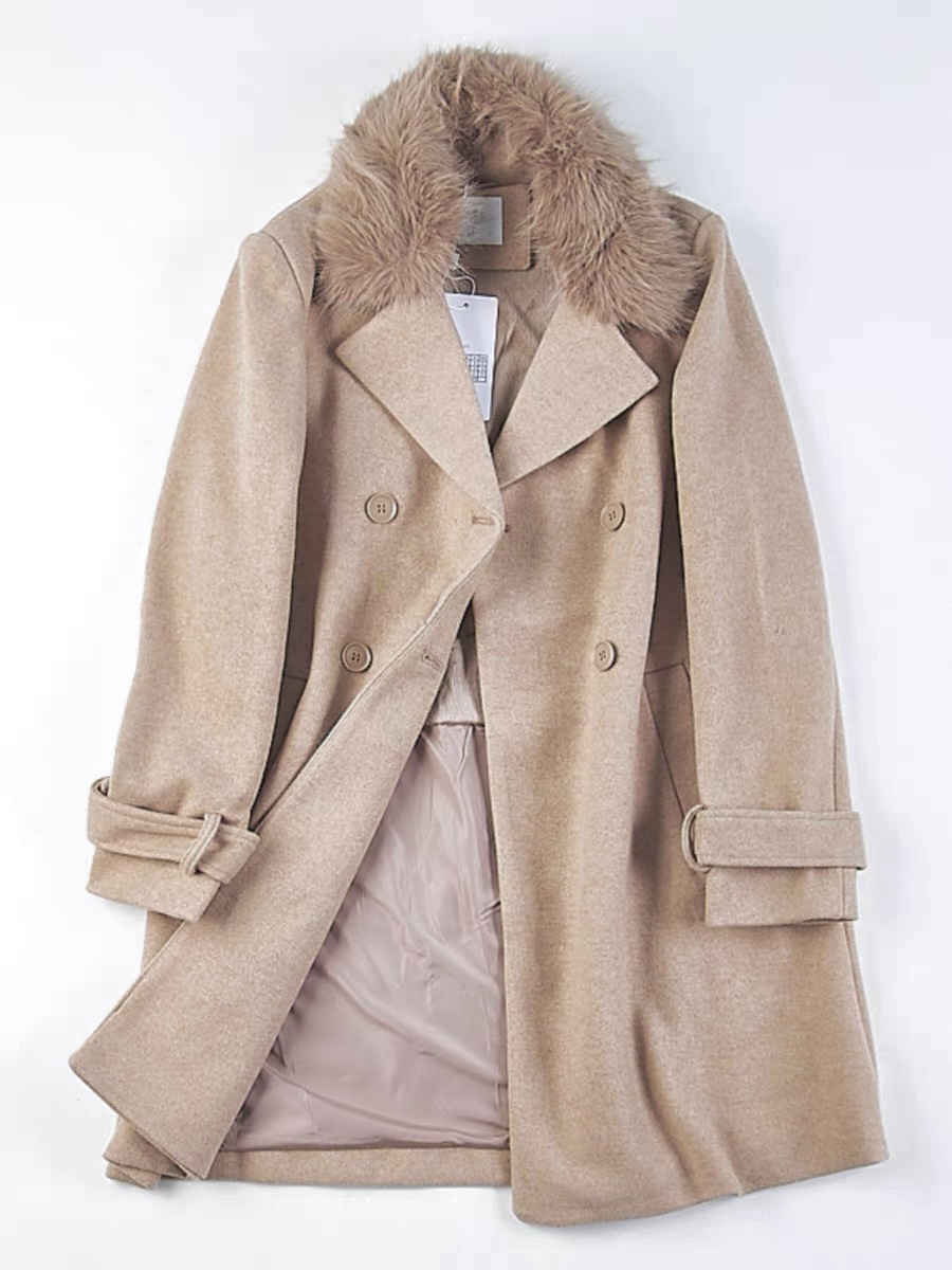 เสื้อโค้ท โค้ทวูลแต่งเฟอร์ เสื้อกันหนาว Trench coat โค้ทยาว ปกเฟอร์ trench coat fur collar ✨GIADA ✨ (ปกเฟอร์ถอดได้ค่ะ) WY1284