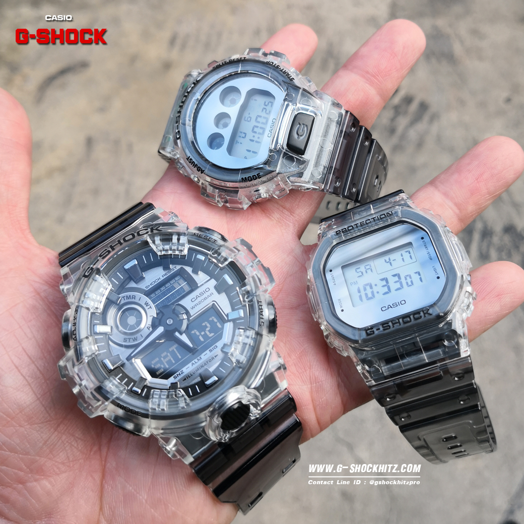 CASIO G-SHOCK นาฬิกาข้อมือ นาฬิกากันน้ำ นาฬิกาของแท้ ประกันศูนย์ CMG 1 ปี รุ่น GA-700SK-1A นาฬิกาสีใส
