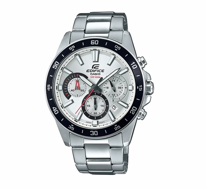 CASIO EDIFICE นาฬิกาข้อมือ นาฬิกากันน้ำ นาฬิกาของแท้ ประกันศูนย์ CMG 1 ปี รุ่น EFV-570D-7A นาฬิกาสีเงิน