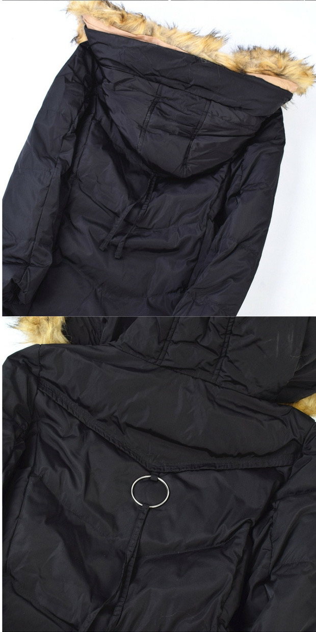 เสื้อกันหนาว โค้ทขนเป็ด เสื้อฮู้ดเฟอร์ บุขนเป็ด สีดำ (padded puffer coat สำเนา สำเนา ดำ